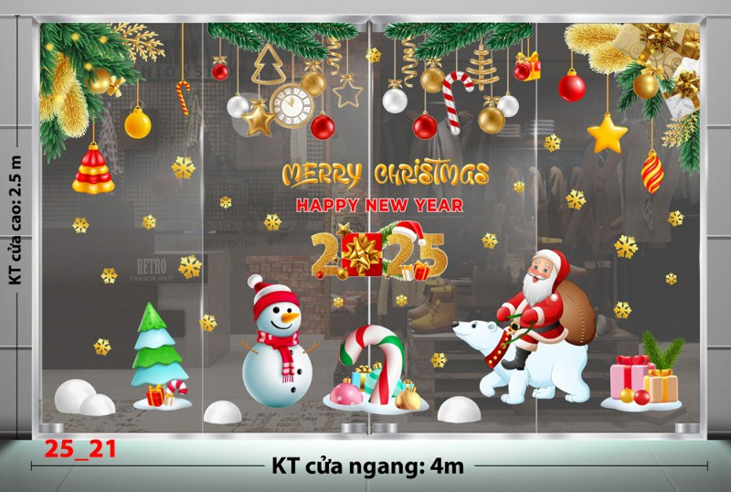 Decal dán tường Noel combo 21- Qủa châu