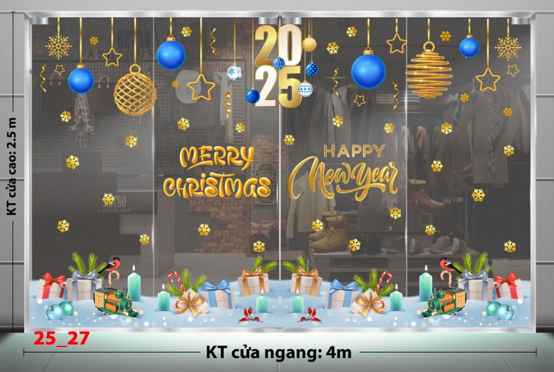 Decal dán tường Noel combo 27 