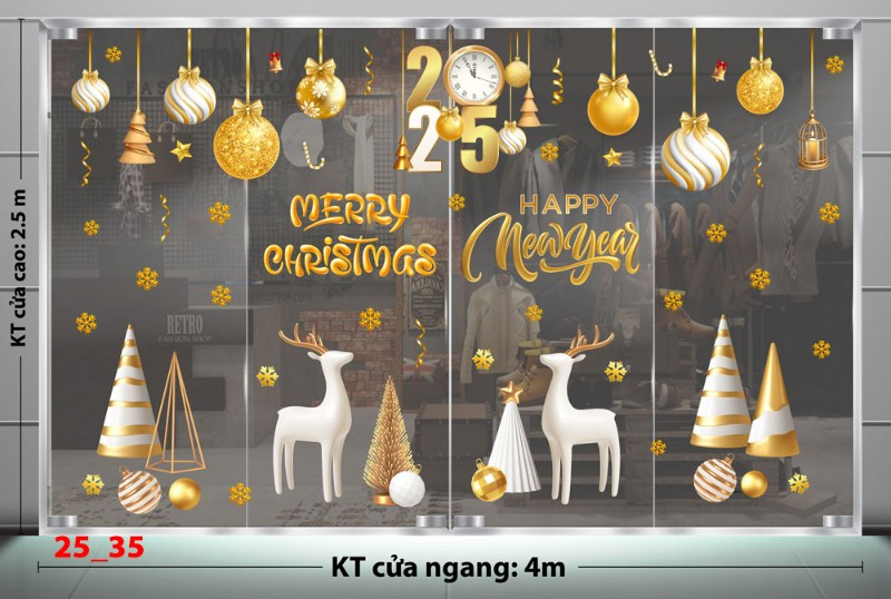 Decal dán tường Noel combo 35