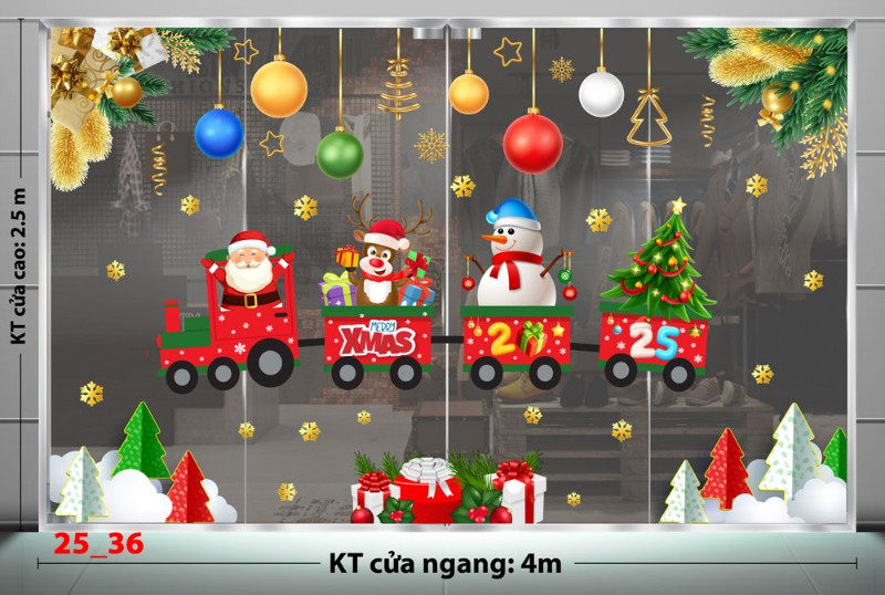 Decal dán tường Noel combo 36