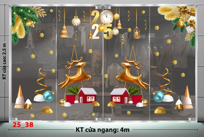 Decal dán tường Noel combo 38