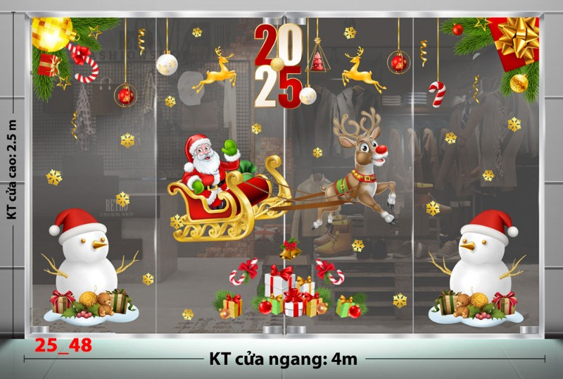 Decal dán tường Noel combo 48