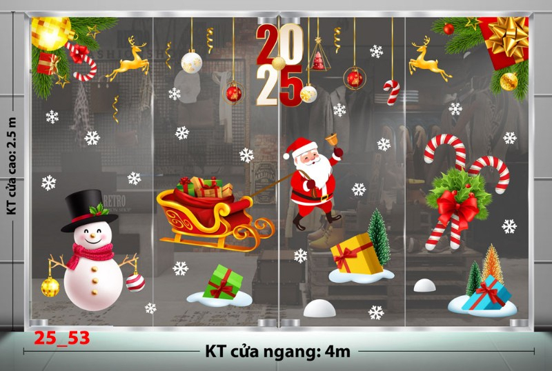 Decal dán tường Noel combo 53