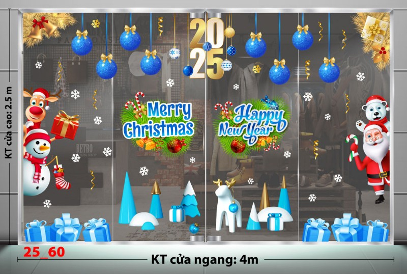 Decal dán tường Noel combo 60