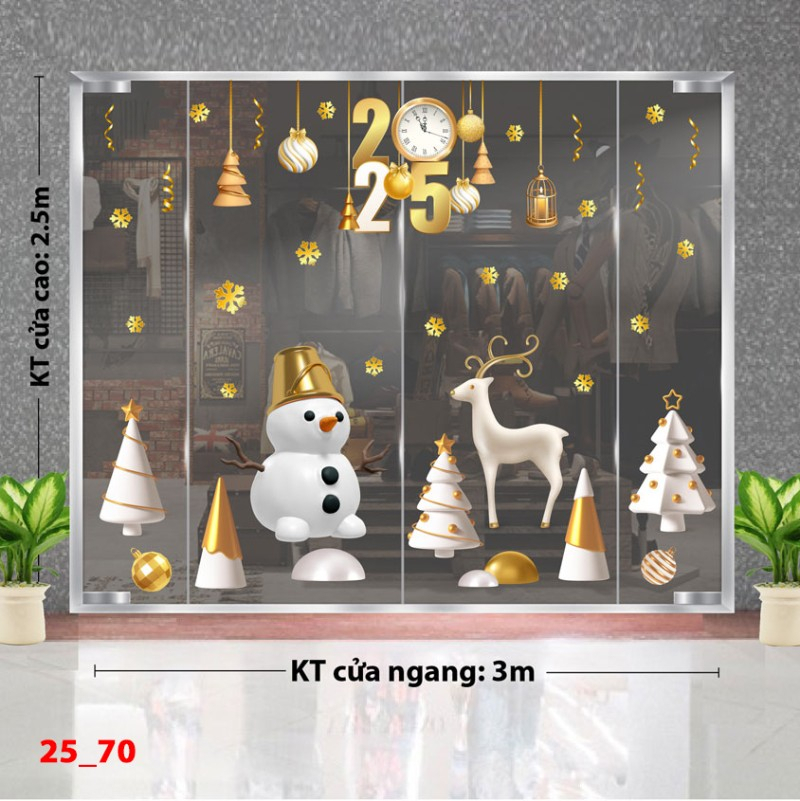 Decal dán tường Noel combo 70- Tuần lộc trắng