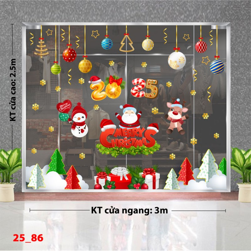 Decal dán tường Noel combo 86