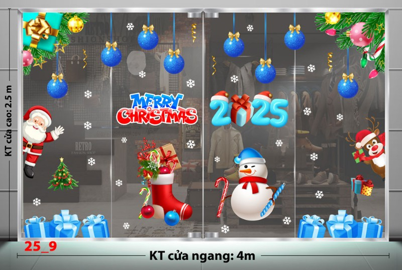 Decal dán tường Noel combo 9 - Người tuyết 