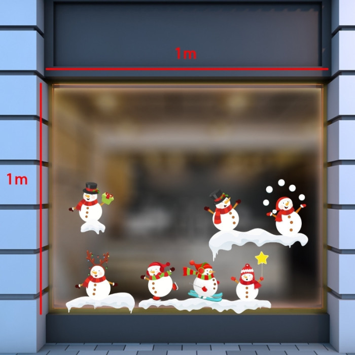 Decal dán tường Noel-Gia đình người tuyết
