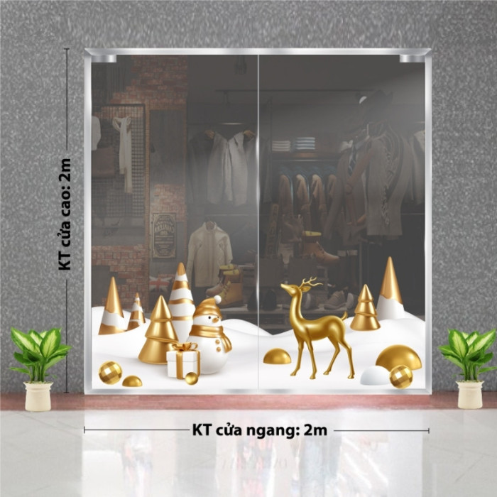 Decal dán tường Decal Noel-Nai vàng ngơ ngác 2
