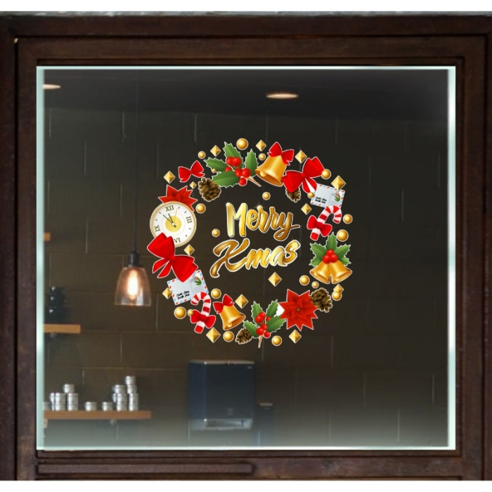 Decal dán tường Decal Noel-Vòng nguyệt quế 10