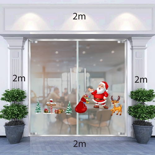 Decal dán tường Decal Ông già Noel,tuần lộc và túi quà