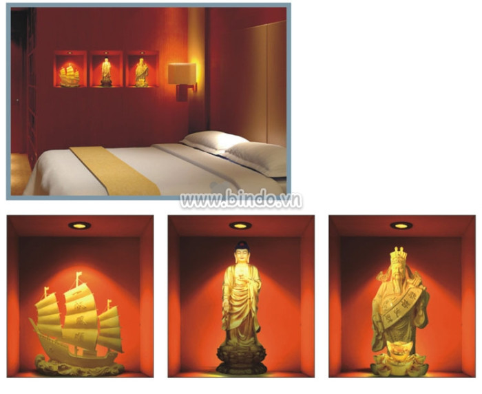 Decal dán tường Phật pháp từ bi 3D