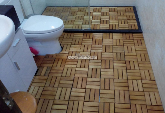 Sàn gỗ phòng tắm IKEA 