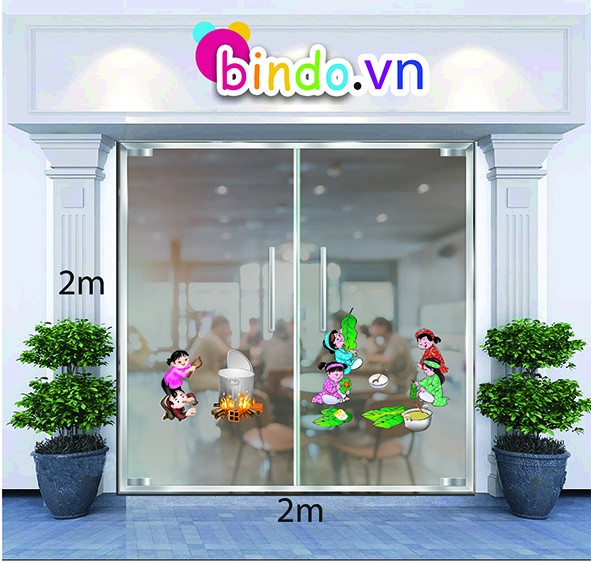 Decal dán tường Trang trí Tết cổ truyền Việt Nam