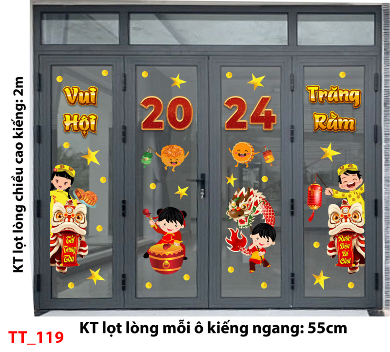 Decal dán tường Tết trung thu 119 - vui hội trăng rằm