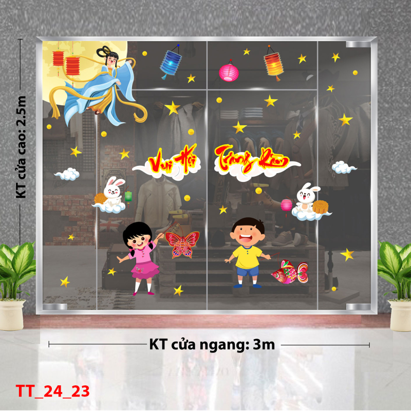 Decal dán tường Tết trung thu combo 23