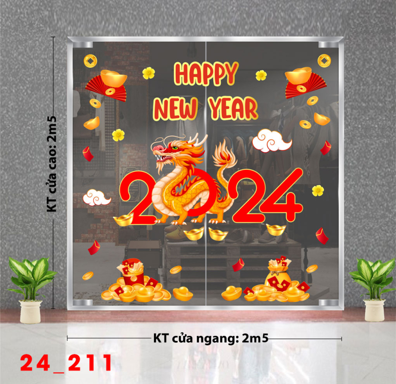 Decal dán tường Tết xuân - Tết 211