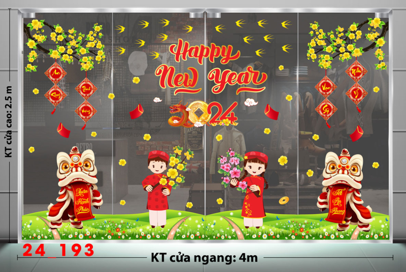 Decal dán tường Tết xuân - Tết xuân 193