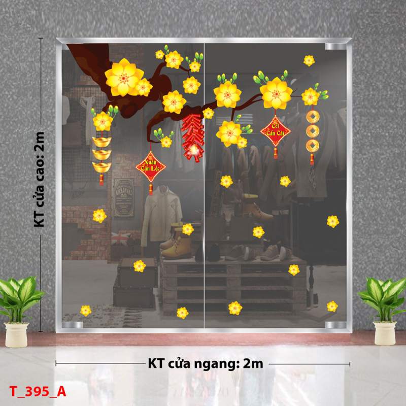 Decal dán tường Tết xuân - Cành mai to