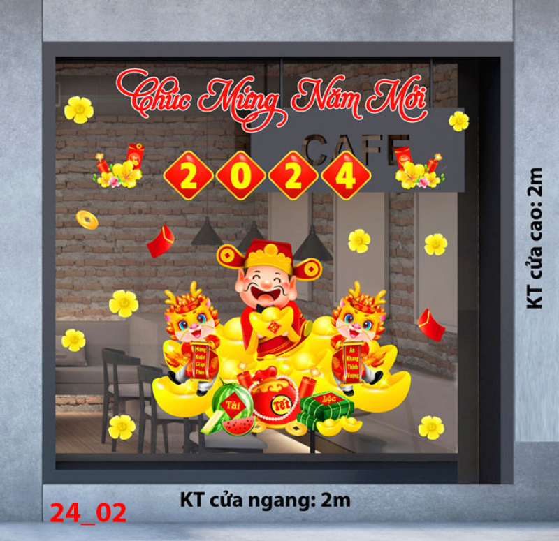 Decal dán tường Tết xuân- Combo 2m