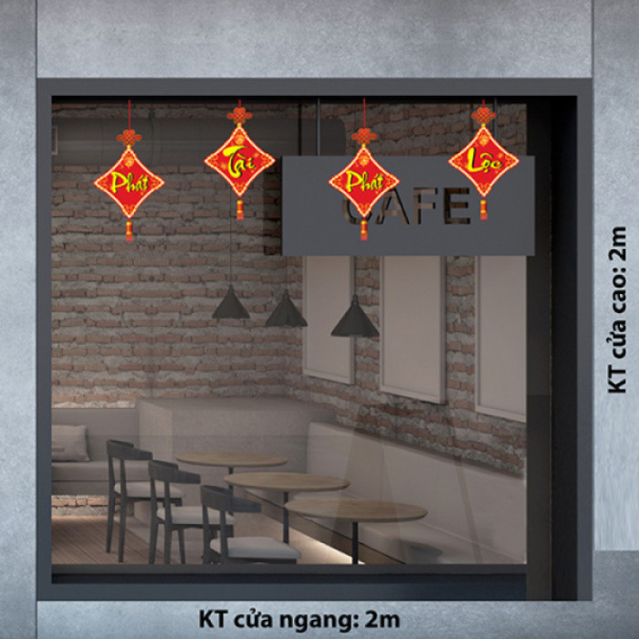 Decal dán tường Tết xuân -Phát tài phát lộc