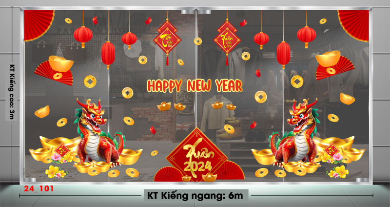 Tết xuân -Tết 101 Hai con rồng xuân