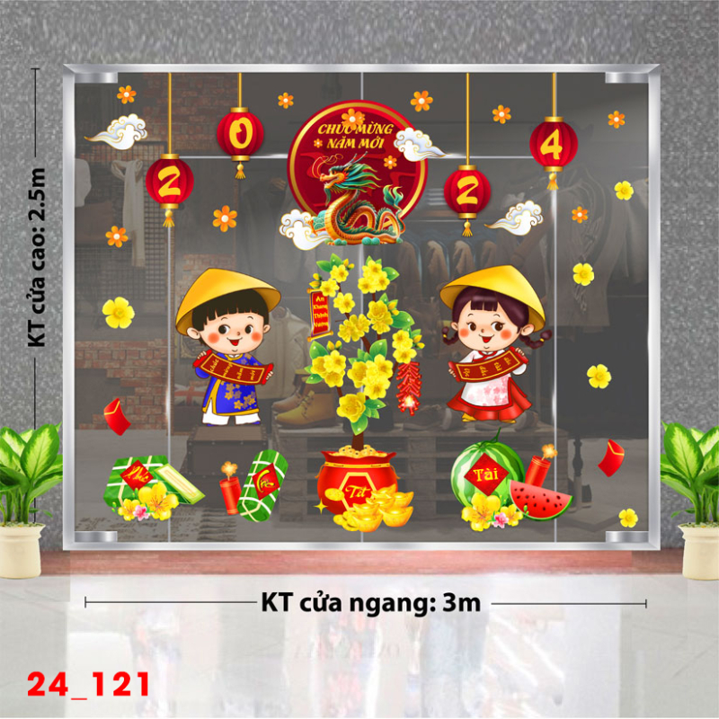 Decal dán tường Tết xuân -Tết 121
