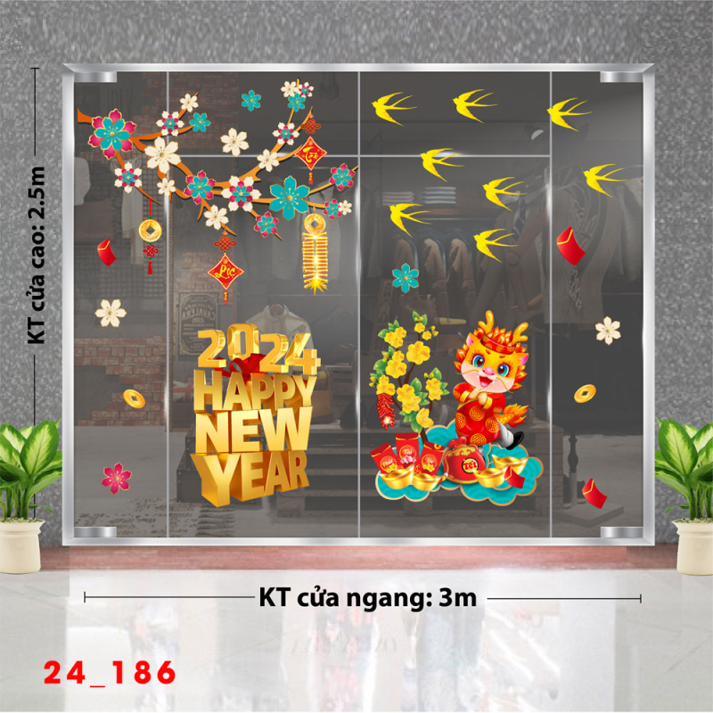 Decal dán tường Tết xuân -Tết 186