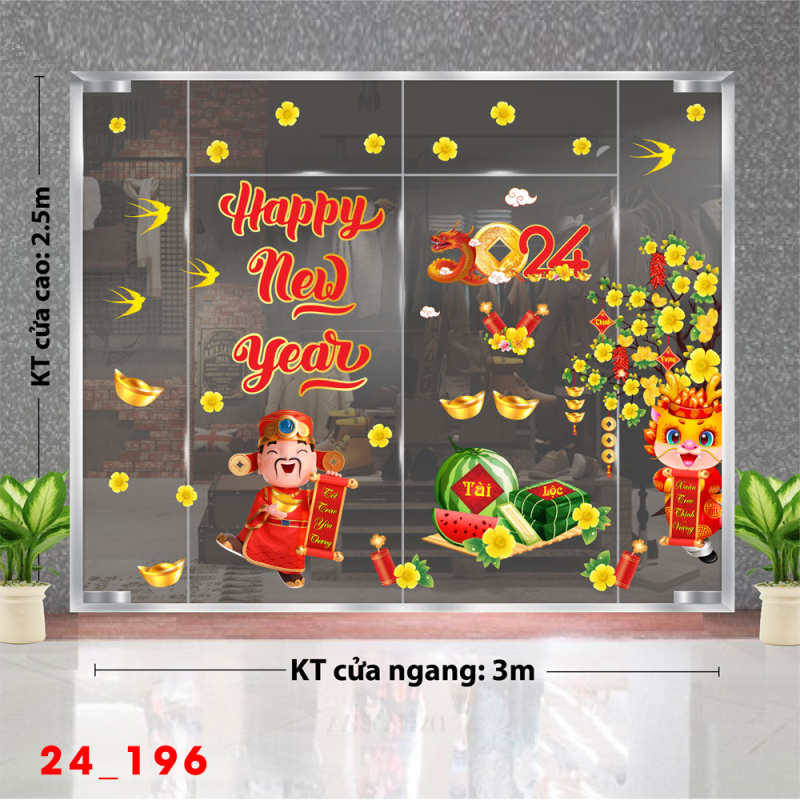 Decal dán tường Tết xuân -Tết 196