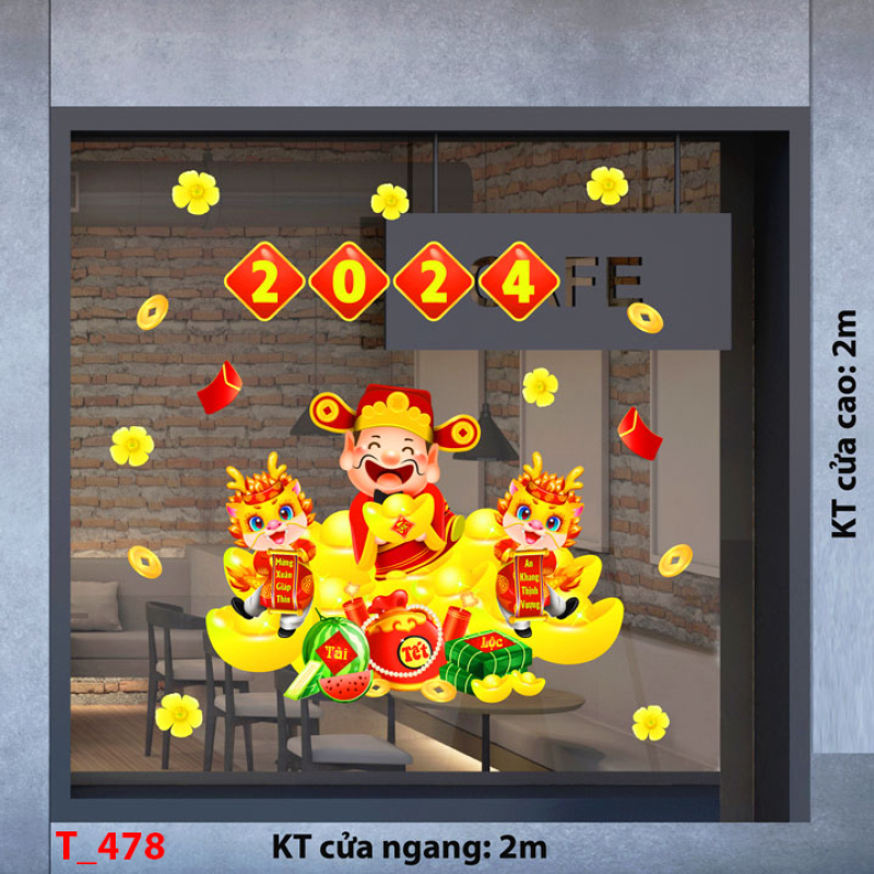Decal dán tường Tết xuân -Tết 478