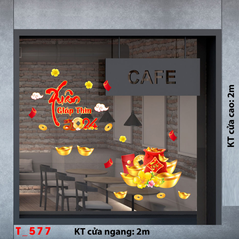 Decal dán tường Tết xuân -Tết 577
