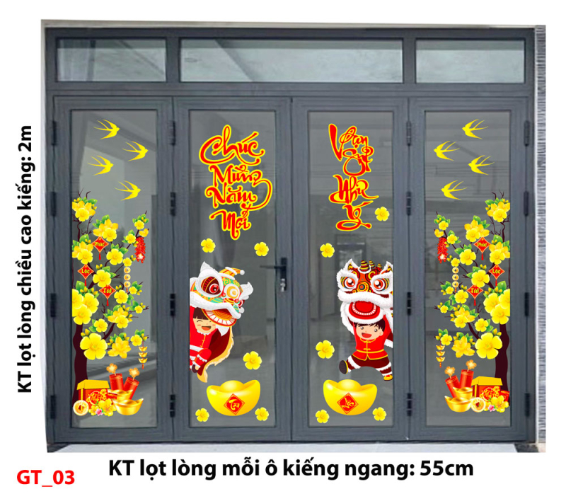 Decal dán tường Tết xuân -Tết yêu thương 2
