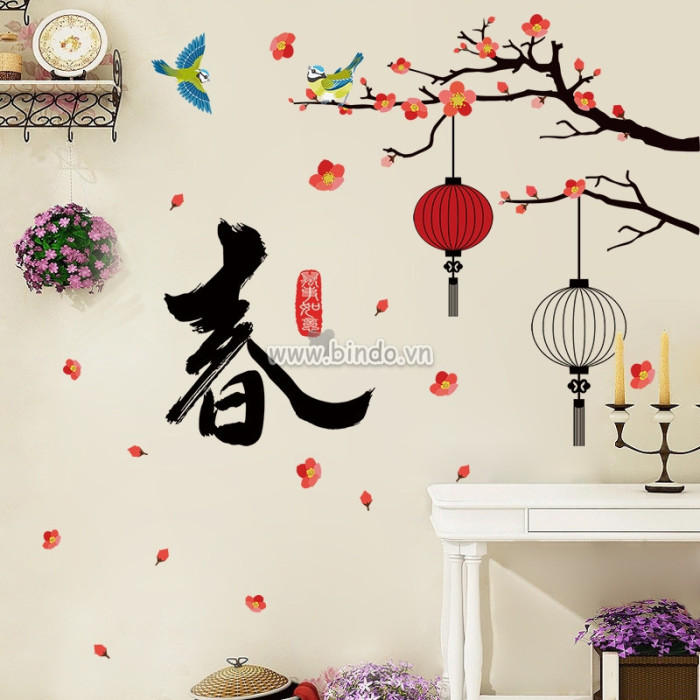 Decal dán tường Tết xuân 12