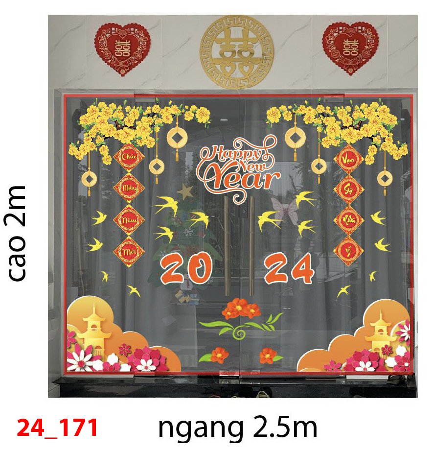 Decal dán tường Tết xuân 171