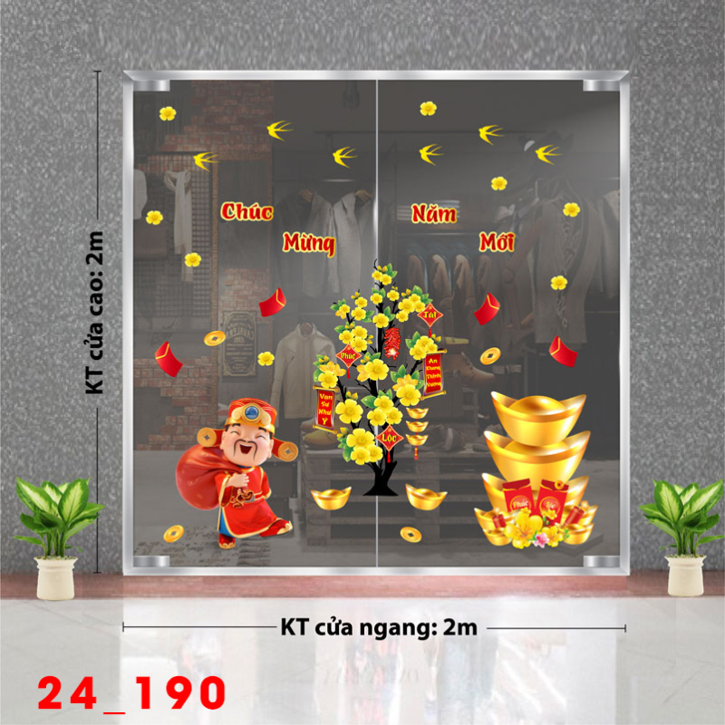 Decal dán tường Tết xuân 190
