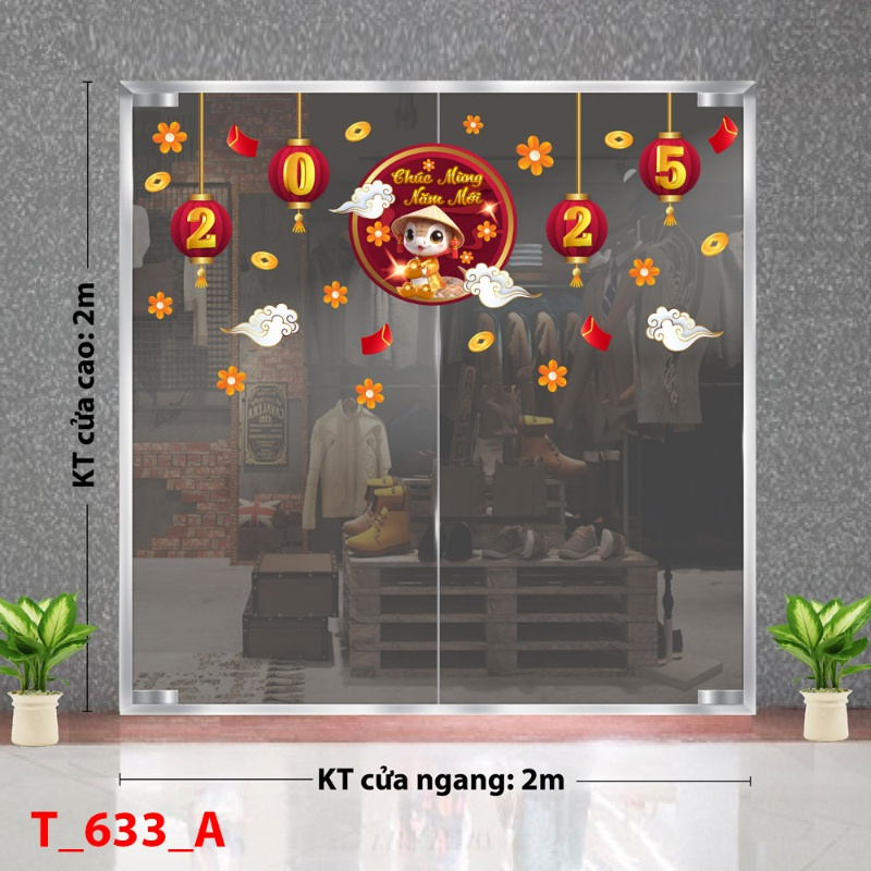 Decal dán tường Decal Tết xuân 2025 - Tết 633A