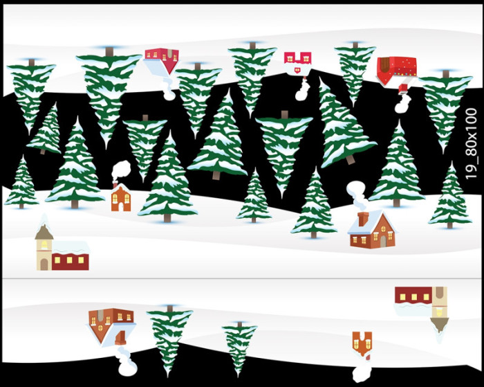 Decal dán tường Decal Trang trí Noel chân tuyết 3m