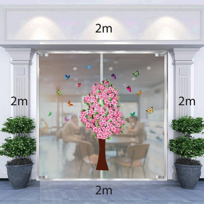 Decal dán tường Trang trí tết cây đào mùa xuân