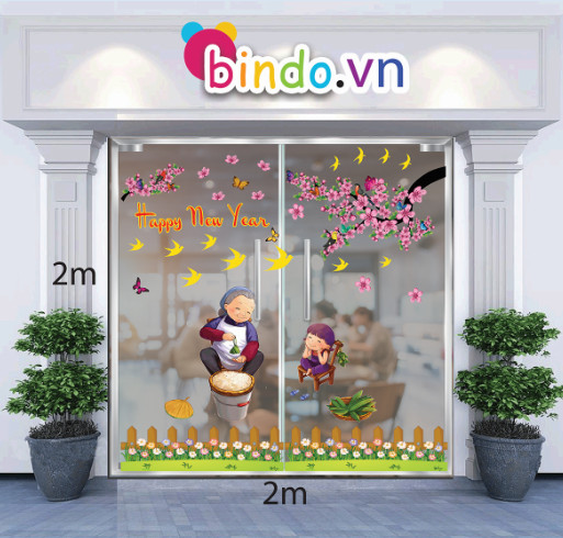 Decal dán tường Trang trí Tết Xuân Combo Số 22