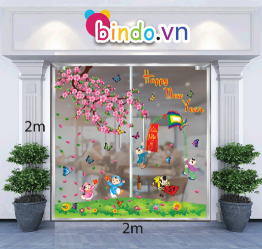 Decal dán tường Trang trí Tết Xuân Combo Số 24