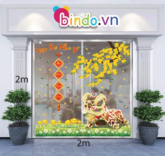 Decal dán tường Trang trí Tết Xuân Combo Số 32