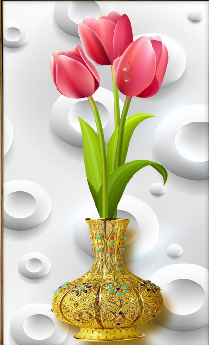 Tranh bình hoa tulip