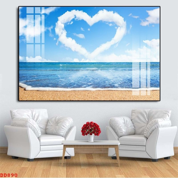 Tranh cảnh biển mây trái tim
