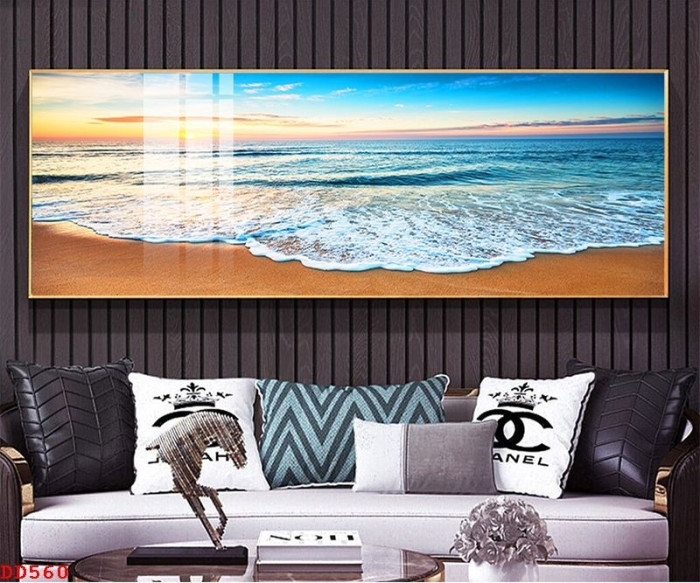 Tranh cảnh biển sóng biển cát vàng