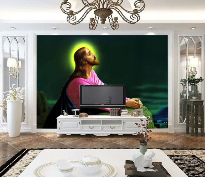 Tranh công giáo Chúa đang ngắm bầu trời