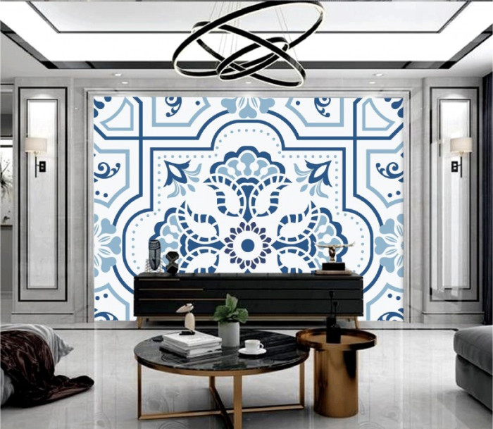 Tranh gạch bông cổ điển trắng đẹp