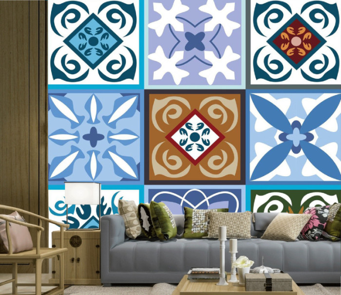 Tranh gạch bông gach cổ điển nâu