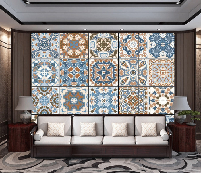 Tranh gạch bông nâu