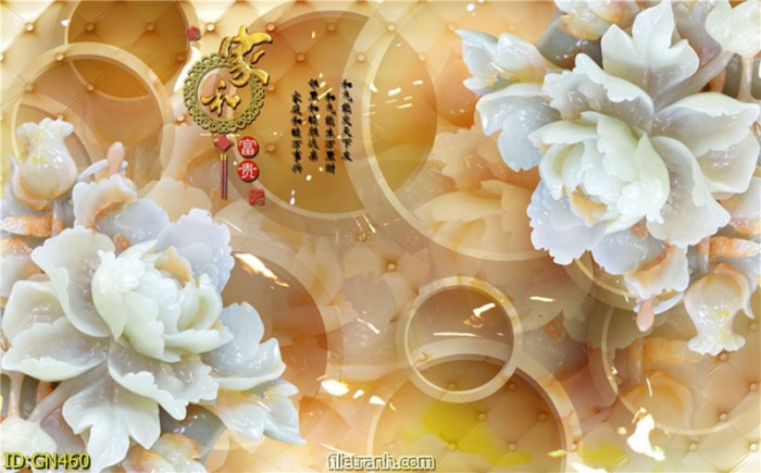 Tranh hoa mẫu đon trắng