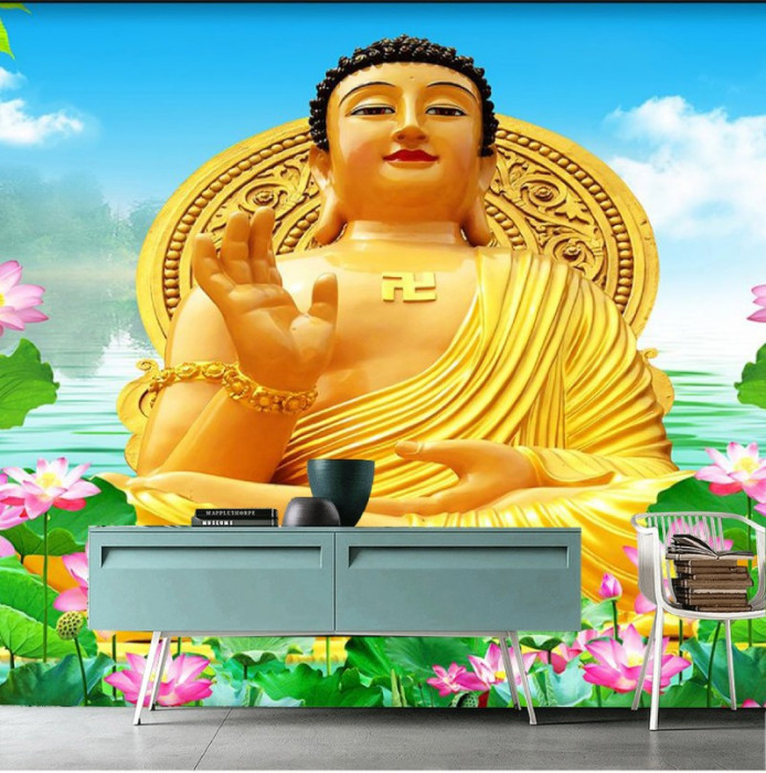 Tranh dán tường phật giáo Đức Phật A Di Đà